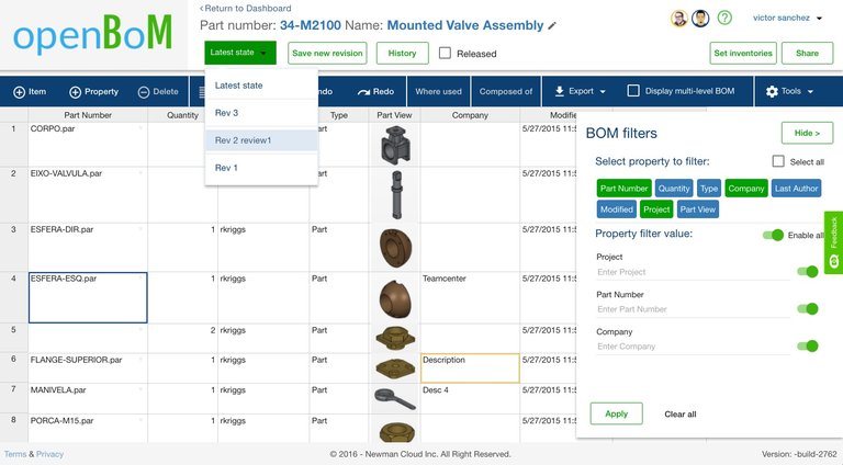 OpenBOM cloud platform for BOM and inventory management