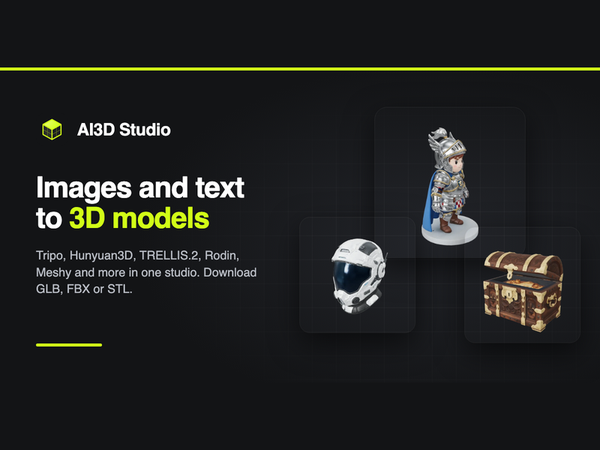AI3D Studio — AI 3D generation studio interface