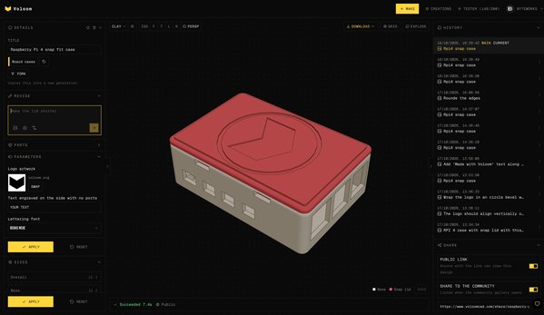 Editor - 3D cad mode - RPI case with custom logo