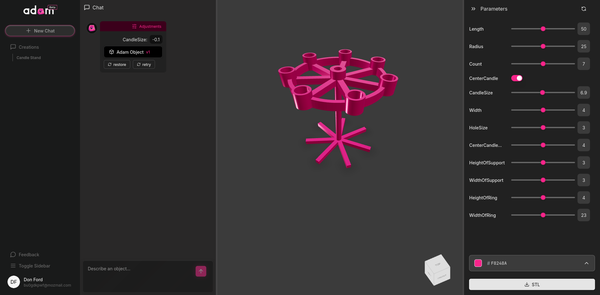 AdamCAD browser-based AI CAD software for makers and rapid prototyping