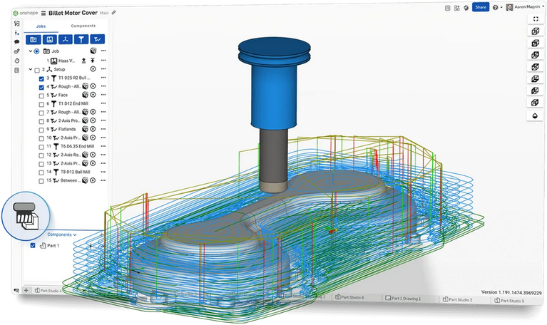 Onshape browser-based parametric CAD interface