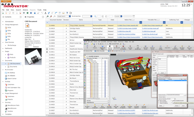 Aras Innovator low-code PLM platform interface