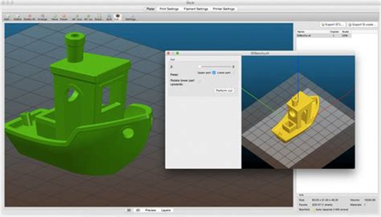 Slic3r open-source slicing software interface