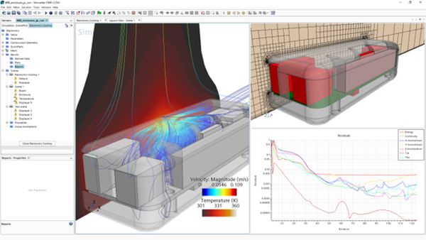 Simcenter STAR-CCM+ interface showing complex CFD simulation