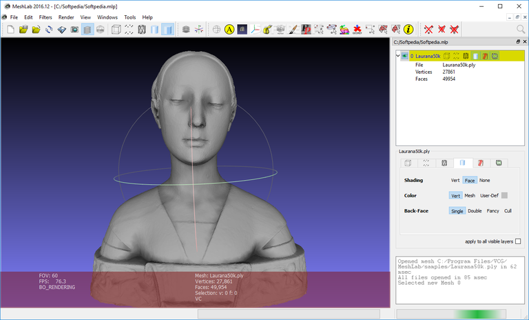 MeshLab mesh processing and repair interface