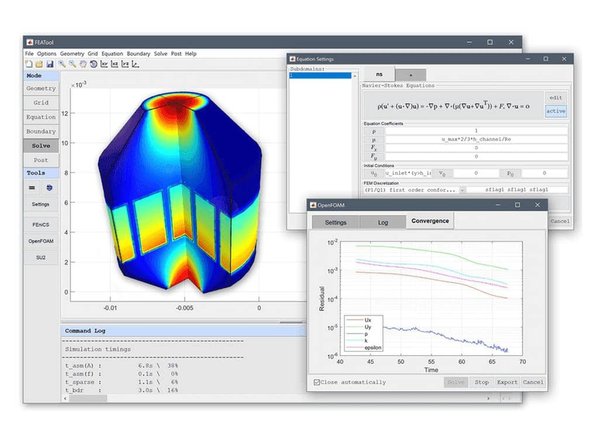 FEATool Multiphysics - OpenFOAM CFD simulation