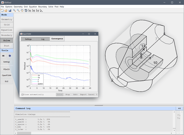 FEATool Multiphysics - Multi-Solver Support (OpenFOAM, FEniCS, SU2, Matlab)
