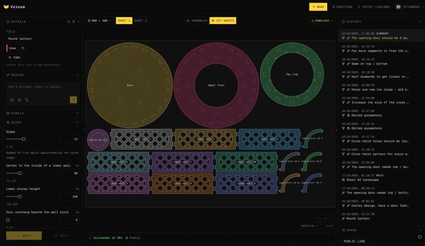 Editor - Laser cutter mode - Lantern - Sheet export