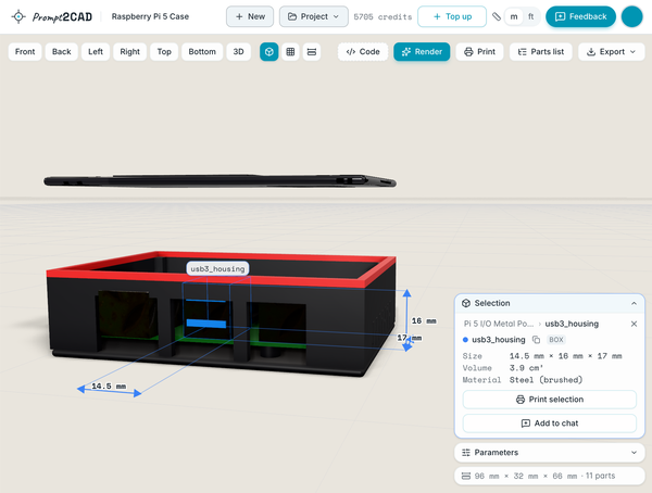 Prompt2CAD 3D view